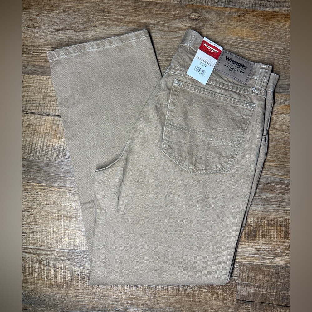 Wrangler Authentics Tan Jeans, Size 34 x 28